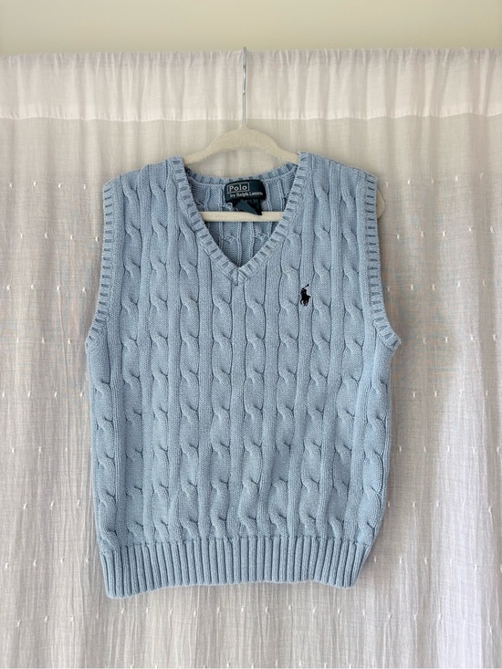 Ralph Lauren Other - Polo by Ralph Lauren Light Blue Cable Knit V-Neck Sweater Vest